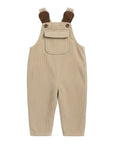 Beige Corduroy Dungarees with Bear Ear Detail