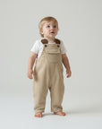 Beige Corduroy Dungarees with Bear Ear Detail