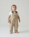 Beige Corduroy Dungarees with Bear Ear Detail