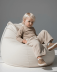 Beige Ribbed Trousers for Kids