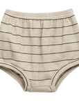 Beige Stripe Short Sleeve Top & Bloomer Set