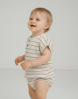 Beige Stripe Cotton Top and Bloomer Set for Kids