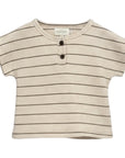 Beige Stripe Short Sleeve Top & Bloomer Set