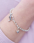 Heart Belcher Chain Charm Bracelet