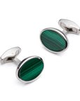Malachite Cufflinks in Silver