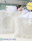 Hospital Bag Organiser Pouches - Unisex Beige Leaf Print
