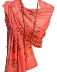 OM Hand Block Bhakti Yoga Prayer Sanskrit Hindu Mantra Shawl-1