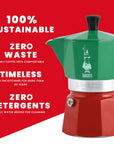 Bialetti Moka Express Tricolore Italia Stovetop Coffee Maker