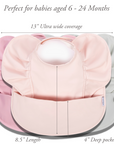 Ruffle Angel Bib - Best Seller 3 Pack Bundle Peach Blush, Peony & Sage