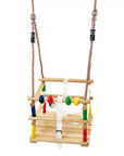 Deluxe Wooden Beaded Baby Swing: Safe & Interactive