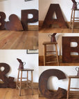Large 70cm Rusty Metal Letters – XL Industrial Alphabet for Weddings, Home Decor & Shop Signs House Numbers