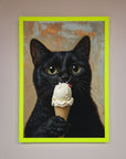 Black Cat Vanilla Ice Cream Framed Wall Art