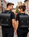 Handmade Leather City Backpack - Black