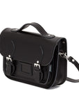 Leather Midi Satchel - Black