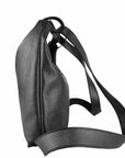 Black Leather Convertible Tote Backpack