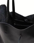 Black Pebbled Leather Tote Shopper - Brix + Bailey