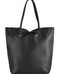 Black Pebbled Leather Tote Shopper - Brix + Bailey