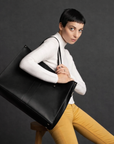 Handmade Leather Shopper - Black