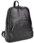Black Small Pebbled Leather Backpack - Brix + Bailey