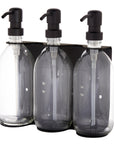 Black Triple Wall Mounted Soap Dispenser-5
