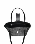 Tannery Tweed & Leather Mini Twist Lock Shopper Bag - Black