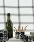 Black & White Ceramic Serving Bowl Set of 3