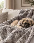 Luxury Cream Faux Fur Dog Blanket | Reversible with Soft Suede Backing