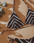 Vega String Bikini in Black Shibori