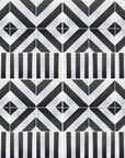 Luxury black stripe porcelain tile, premium durable chevron pattern for indoor outdoor use by Maria Starling Design at brixbailey.com