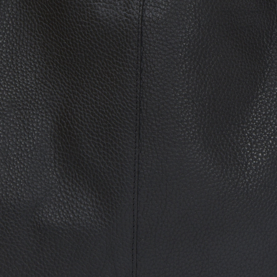 Black Boho Triangular Leather Bag