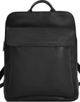 Black Leather Flap Pocket Backpack Brix and Bailey Ethical Handbag Brand
