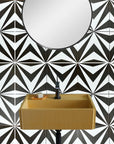 Luxury NEO porcelain tiles, blue and white, premium bathroom and kitchen tiles, stylish 20x20cm, trending interior design by Maria Starling Design at brixbailey.com