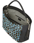 Blue Animal Print Leather Shoulder Bag Brix and Bailey Brand