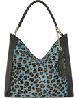 Blue Animal Print Leather Shoulder Bag Brix and Bailey Brand