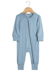 Blue 2-Way Zip Sleepsuit for Babies - Soft, Comfortable & Easy Diaper Changes by Flossie & George at brixbailey.com