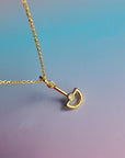 Blue Chalcedony Boat Gold Necklace