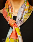 Blue Floral Dreams Silk Scarf