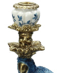 Blue Parrot Decorative Tall Candle Holder- 40 Cm Right