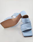 Handmade Strappy Leather Sandals in Light Blue
