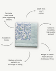 Paisley Hand Blocked Tablecloth | Blue and White