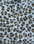 Blue Animal Print Leather Crossbody Convertible Bag