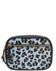Blue Animal Print Leather Crossbody Convertible Bag