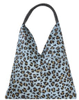 Blue Leopard Cowhide Leather Boho Leather Bag Brix and Bailey Ethical Sustainable Brand Handbags