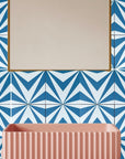 Luxury NEO porcelain tiles, blue and white, premium handcrafted bathroom and kitchen tiles, stylish modern design by Maria Starling Design at brixbailey.com