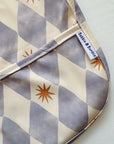 Long Sleeved Baby Bib - Blue Harlequin