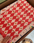 Travel Changing Mat - Red Harlequin
