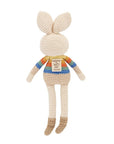 Organic Cotton Rainbow Stripe Bonnie Bunny Crochet Baby Toy