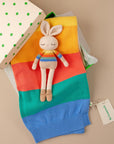 Organic Cotton Rainbow Stripe Bonnie Bunny Crochet Baby Toy