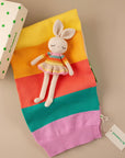Organic Cotton Pink Rainbow Bonnie Ballerina Bunny Crochet Baby Toy
