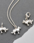 Border Collie Silver Dog Charm
